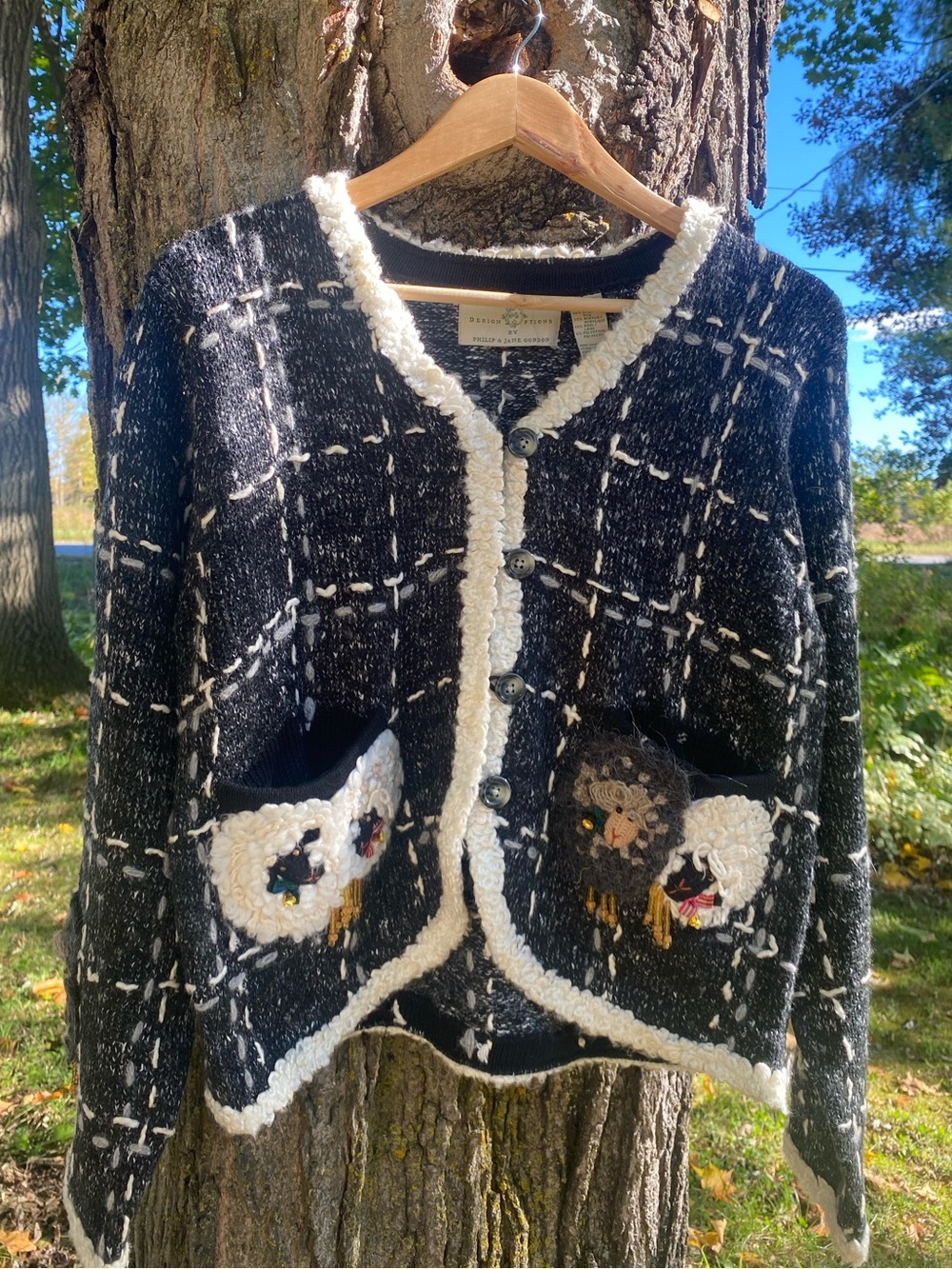 DESIGN OPTIONS BY PHILLIP ANS JANE GORDON vintage silk wool sheep cardigan